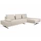 Canapé d'Angle Shelly Dutchbone Sofa avec Méridienne Droite Tissu Chiné Blanc Assises de Salon Design 90x183,5x308cm
