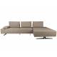 Canapé d'Angle Shelly Dutchbone Sofa avec Méridienne Droite Tissu Chiné Cannelle Assises de Salon Design 90x183,5x308cm