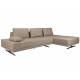 Canapé d'Angle Shelly Dutchbone Sofa avec Méridienne Droite Tissu Chiné Cannelle Assises de Salon Design 90x183,5x308cm