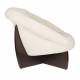 Fauteuil Emilius Dutchbone Assise Lounge en Hévéa et Tissu Beige Siège Baquet Design Rétro 80x94x96cm