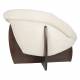 Fauteuil Emilius Dutchbone Assise Lounge en Hévéa et Tissu Beige Siège Baquet Design Rétro 80x94x96cm