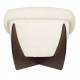 Fauteuil Emilius Dutchbone Assise Lounge en Hévéa et Tissu Beige Siège Baquet Design Rétro 80x94x96cm