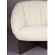 Fauteuil Emilius Dutchbone Assise Lounge en Hévéa et Tissu Beige Siège Baquet Design Rétro 80x94x96cm