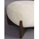 Pouf Emilius Dutchbone Repose pied en Hévéa et tissu beige Assise design rétro 38x55x55cm