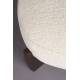 Pouf Emilius Dutchbone Repose pied en Hévéa et tissu beige Assise design rétro 38x55x55cm