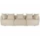 Canapé Rocca Latte Dutchbone Sofa 4.5 Places Bois et Tissu Banquette de Salon Design 83x92x250cm