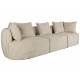 Canapé Rocca Latte Dutchbone Sofa 4.5 Places Bois et Tissu Banquette de Salon Design 83x92x250cm