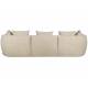 Canapé Rocca Latte Dutchbone Sofa 4.5 Places Bois et Tissu Banquette de Salon Design 83x92x250cm