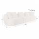 Canapé Rocca Latte Dutchbone Sofa 4.5 Places Bois et Tissu Banquette de Salon Design 83x92x250cm