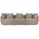 Canapé Rocca Cappuccino Dutchbone Sofa 4.5 Places Bois et Tissu Banquette de Salon Design 83x92x250cm