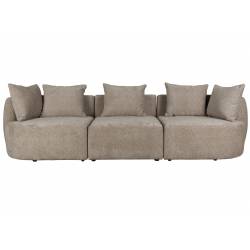 Canapé Rocca Cappuccino Dutchbone Sofa 4.5 Places Bois et Tissu Banquette de Salon Design 83x92x250cm