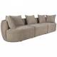 Canapé Rocca Cappuccino Dutchbone Sofa 4.5 Places Bois et Tissu Banquette de Salon Design 83x92x250cm