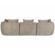 Canapé Rocca Cappuccino Dutchbone Sofa 4.5 Places Bois et Tissu Banquette de Salon Design 83x92x250cm