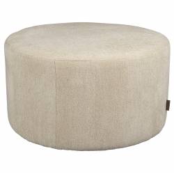 Pouf Rocca Latte Dutchbone Assise en Bois et Tissu Siège d'Appoint Design 40x70x70cm