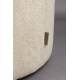 Pouf Rocca Latte Dutchbone Assise en Bois et Tissu Siège d'Appoint Design 40x70x70cm