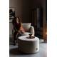 Pouf Rocca Latte Dutchbone Assise en Bois et Tissu Siège d'Appoint Design 40x70x70cm