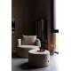 Pouf Rocca Latte Dutchbone Assise en Bois et Tissu Siège d'Appoint Design 40x70x70cm