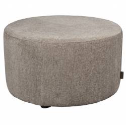 Pouf Rocca Cappuccino Dutchbone Assise en Bois et Tissu Siège d'Appoint Design 40x70x70cm