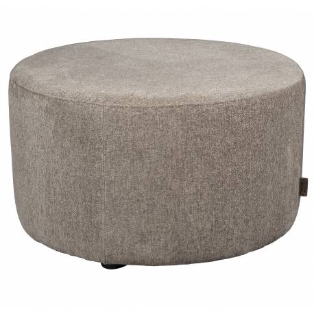 Pouf Rocca Cappuccino Dutchbone Assise en Bois et Tissu Siège d'Appoint Design 40x70x70cm