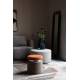 Pouf Rocca Cappuccino Dutchbone Assise en Bois et Tissu Siège d'Appoint Design 40x70x70cm