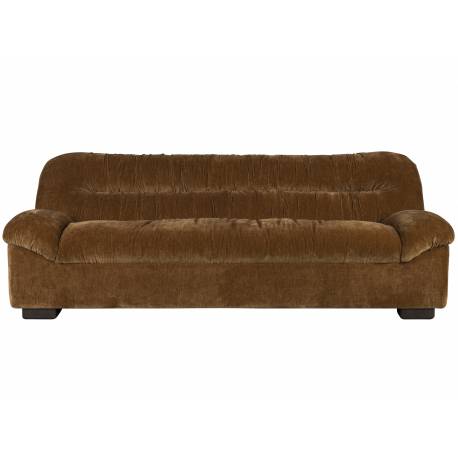 Canapé Douglas Dutchbone Sofa 3 Places Velours et Bois Assise de Salon Design Retro 78x102,5x214cm