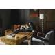Canapé Douglas Dutchbone Sofa 3 Places Velours et Bois Assise de Salon Design Retro 78x102,5x214cm