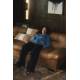 Canapé Douglas Dutchbone Sofa 3 Places Cuir et Bois Assise de Salon Design Retro 78x102,5x214cm