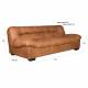 Canapé Douglas Dutchbone Sofa 3 Places Cuir et Bois Assise de Salon Design Retro 78x102,5x214cm