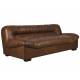 Canapé Douglas Dutchbone Sofa 3 Places Cuir et Bois Assise de Salon Design Retro 78x102,5x214cm
