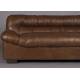 Canapé Douglas Dutchbone Sofa 3 Places Cuir et Bois Assise de Salon Design Retro 78x102,5x214cm