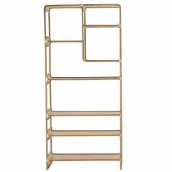 Etagère Dallas Athezza Bibliothèque En Acier Beige Meuble de Rangement 7 Plateaux 30x82x180cm