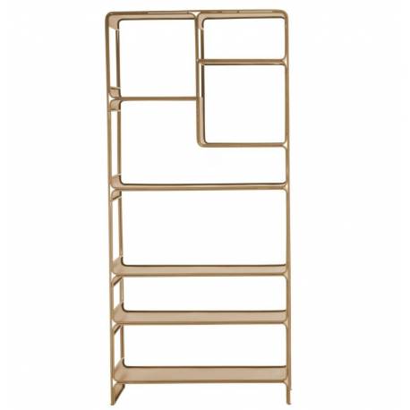 Etagère Dallas Athezza Bibliothèque En Acier Beige Meuble de Rangement 7 Plateaux 30x82x180cm