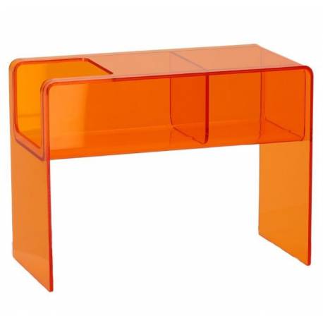 Table Basse Flexi Athezza Table de Salon Rectangulaire Acrylique Orange Guéridon 30x45x60cm
