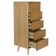 Chiffonnier Rise Zuiver Cabinet 5 Tiroirs en Frêne Couleur Naturelle Semainier 40x45x112cm