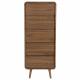 Chiffonnier Rise Zuiver Cabinet 5 Tiroirs en Frêne Couleur Noyer Semainier 40x45x112cm