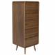 Chiffonnier Rise Zuiver Cabinet 5 Tiroirs en Frêne Couleur Noyer Semainier 40x45x112cm
