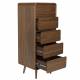 Chiffonnier Rise Zuiver Cabinet 5 Tiroirs en Frêne Couleur Noyer Semainier 40x45x112cm