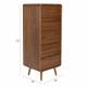 Chiffonnier Rise Zuiver Cabinet 5 Tiroirs en Frêne Couleur Noyer Semainier 40x45x112cm