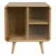 Table de Nuit Rise Zuiver Table de Chevet Bois et Vitre Guéridon Sellette d'Appoint 3 Niches 40x50x50cm