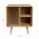 Table de Nuit Rise Zuiver Table de Chevet Bois et Vitre Guéridon Sellette d'Appoint 3 Niches 40x50x50cm
