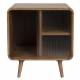Table de Nuit Rise Zuiver Table de Chevet Bois et Vitre Guéridon Sellette d'Appoint 3 Niches 40x50x55cm