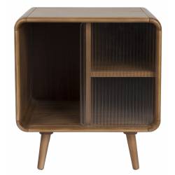 Table de Nuit Rise Zuiver Table de Chevet Bois et Vitre Guéridon Sellette d'Appoint 3 Niches 40x50x55cm