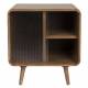 Table de Nuit Rise Zuiver Table de Chevet Bois et Vitre Guéridon Sellette d'Appoint 3 Niches 40x50x55cm