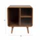 Table de Nuit Rise Zuiver Table de Chevet Bois et Vitre Guéridon Sellette d'Appoint 3 Niches 40x50x55cm