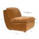 Fauteuil Radley Dutchbone Assise 1 Place Velours Cognac et Bois Sofa Siège de Salon Rétro 82x83x100cm