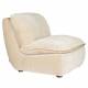 Fauteuil Radley Dutchbone Assise 1 Place Velours Beige et Bois Sofa Siège de Salon Rétro 82x83x100cm