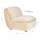 Fauteuil Radley Dutchbone Assise 1 Place Velours Beige et Bois Sofa Siège de Salon Rétro 82x83x100cm