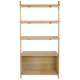 Etagère Rise Zuiver Rangement Mural 3 Niveaux 1 Niche Bois et Verre Bibliothèque à Poser 35x90x180cm