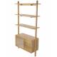 Etagère Rise Zuiver Rangement Mural 3 Niveaux 1 Niche Bois et Verre Bibliothèque à Poser 35x90x180cm