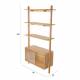 Etagère Rise Zuiver Rangement Mural 3 Niveaux 1 Niche Bois et Verre Bibliothèque à Poser 35x90x180cm